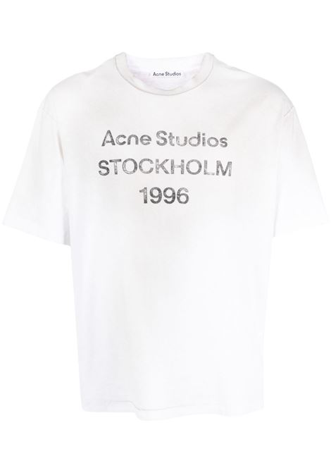 logo tee relaxed fit faded white ACNE STUDIOS | CL0196DC6